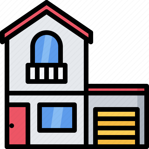 Architecture, building, estate, garage, house, real icon - Download on Iconfinder