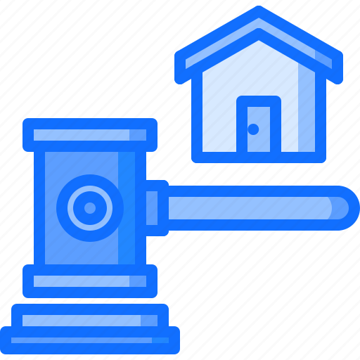 Architecture, court, estate, hammer, house, judge, real icon - Download on Iconfinder