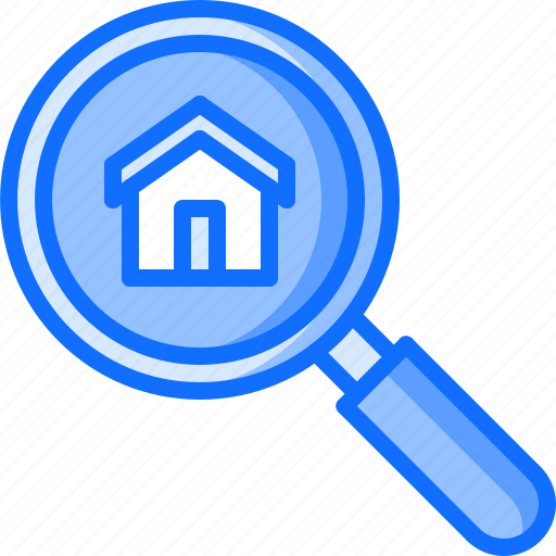 Architecture, building, estate, house, magnifier, real, search icon - Download on Iconfinder