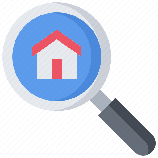 Architecture, building, estate, house, magnifier, real, search icon - Download on Iconfinder