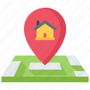 architecture, estate, house, location, map, pin, real