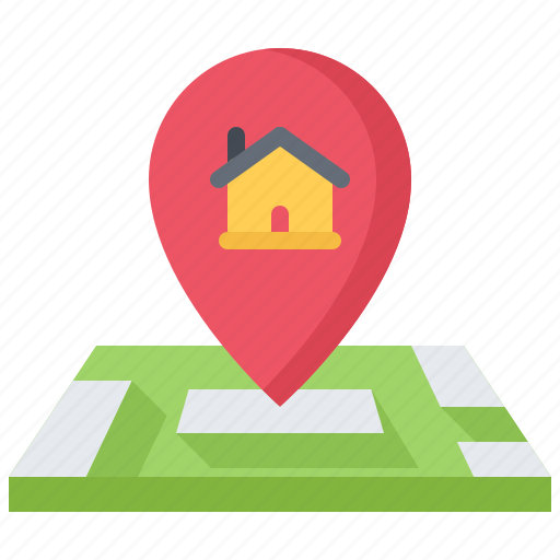 Architecture, estate, house, location, map, pin, real icon - Download on Iconfinder