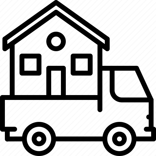 Architecture, building, estate, house, logistics, real, truck icon - Download on Iconfinder