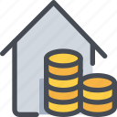 coin, estate, house, money, property, real