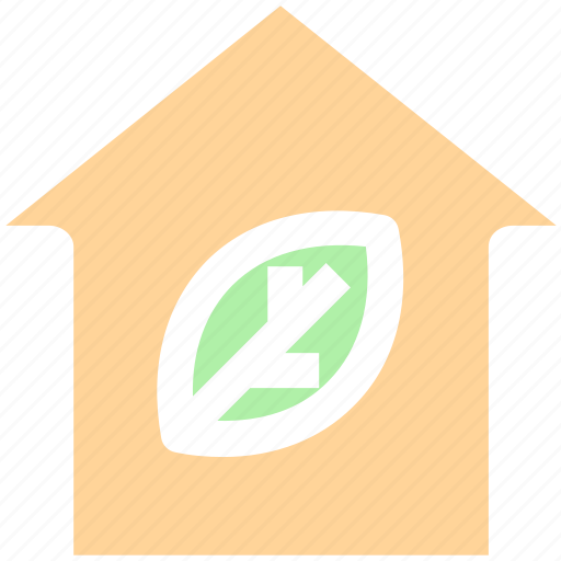 Eco home, ecology, house, leaf, nature, plant, smart home icon - Download on Iconfinder