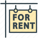 for, rent, estate, house, property, real, sign