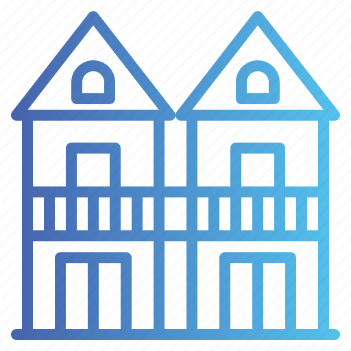 Building, duplex, house, town icon - Download on Iconfinder