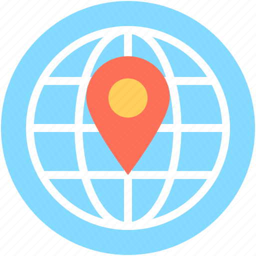 Global location, globe, map pin, world location, worldwide icon - Download on Iconfinder