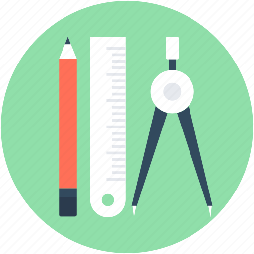 Compass, draft tools, pencil, ruler, scale icon - Download on Iconfinder