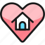 real, estate, favorite, heart, house 