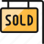 sold, real, estate, sign, board 