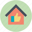 house, housing, real estate concept, safety concept, thumb up