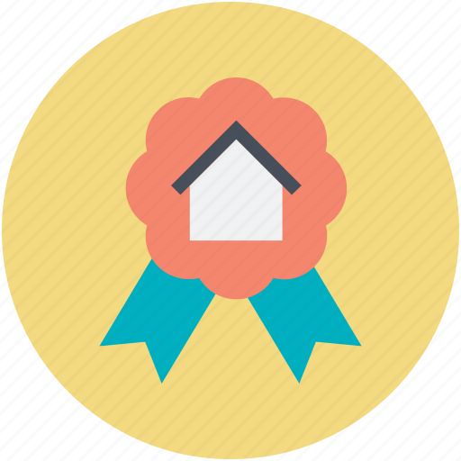 Achievement, award badge, house sign, property achievement, ribbon badge icon - Download on Iconfinder