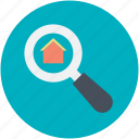 gps, house search, magnifying glass, real estate, rental concept