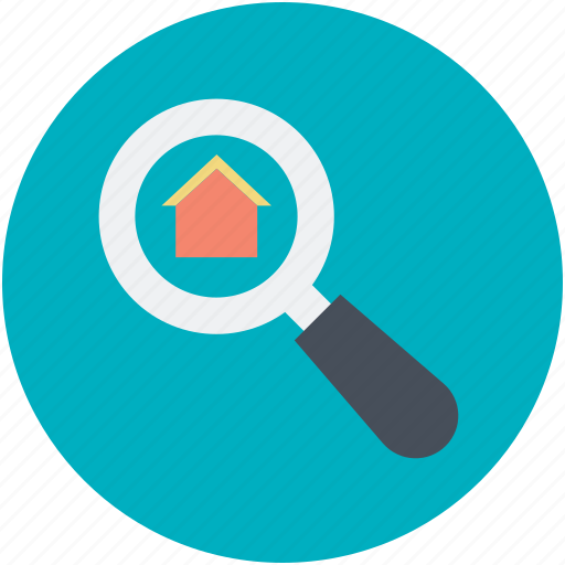 Gps, house search, magnifying glass, real estate, rental concept icon - Download on Iconfinder