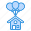 balloon, building, estate, house, property, real 