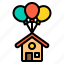 balloon, building, house, property, real estate 