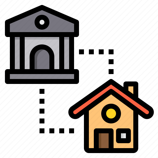 Bank, building, house, loan, mortgage, property, real estate icon - Download on Iconfinder
