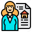 agent, building, house, property, real estate, seller, woman 