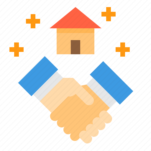Building, deal, hand, house, property, real estate, shake icon - Download on Iconfinder