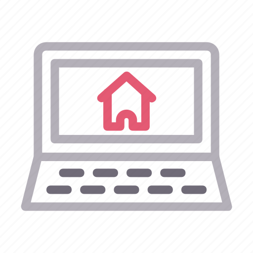House, laptop, notebook, online, property icon - Download on Iconfinder