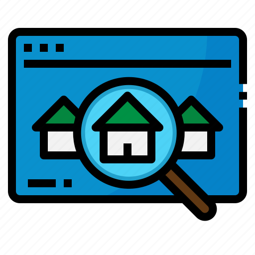 Glass, home, house, magnifying, search icon - Download on Iconfinder
