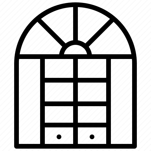 Door, opened, construction, things, house, window, parts icon - Download on Iconfinder
