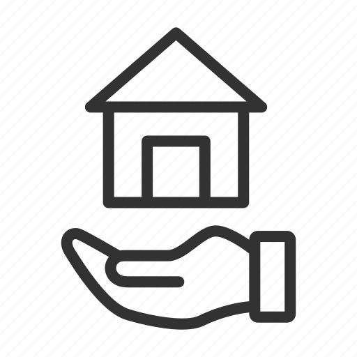 Hand, home, real estate, house icon - Download on Iconfinder