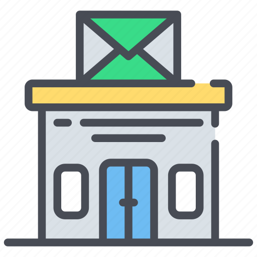 Post office, post, office, postal, building, architecture icon - Download on Iconfinder