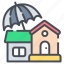 home insurance, insurance, protection, safety, umbrella, building 