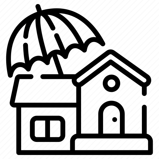 Home insurance, insurance, protection, safety, umbrella, building icon - Download on Iconfinder