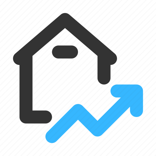 Property, house, arrow, statistics, price, up, real estate icon - Download on Iconfinder