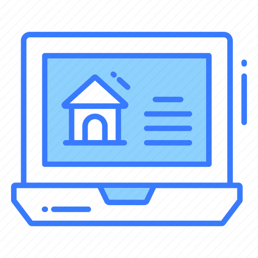 Online property, online real estate, real-estate, home, estate marketing, online mortgage, laptop icon - Download on Iconfinder