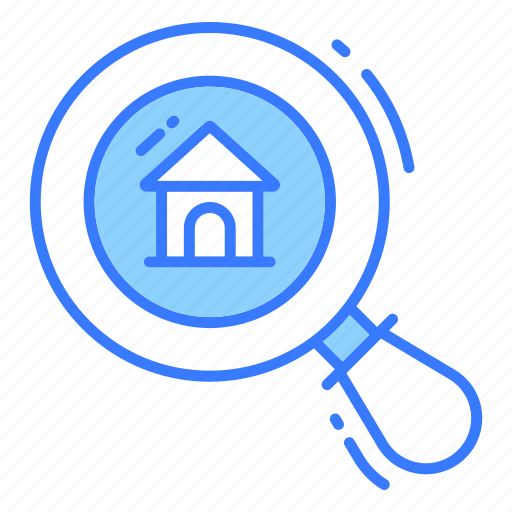 Magnifying, home search, magnifier, searching, research, find home, search house icon - Download on Iconfinder