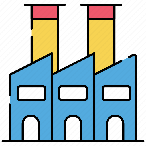Factory, building, power plant, industry, manufacturing unit icon - Download on Iconfinder