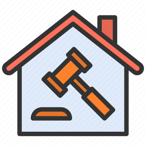 House auction, property, for sale, hammer icon - Download on Iconfinder