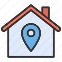 house location, check in, pin, location