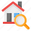 search, magnifying glass, house, home, real estate, property, loupe 