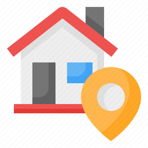Location, pin, map, placeholder, address, house, home icon - Download on Iconfinder