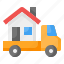 moving truck, moving home, truck, house, home, vehicle, delivery 