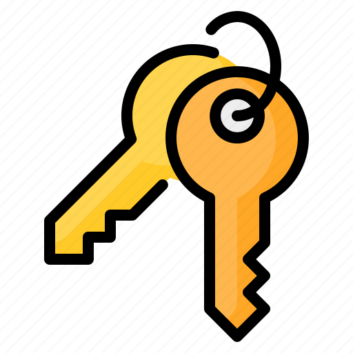 Door key, house key, key, keychain, key ring, lock, security icon - Download on Iconfinder