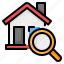 search, magnifying glass, house, home, real estate, property, loupe 