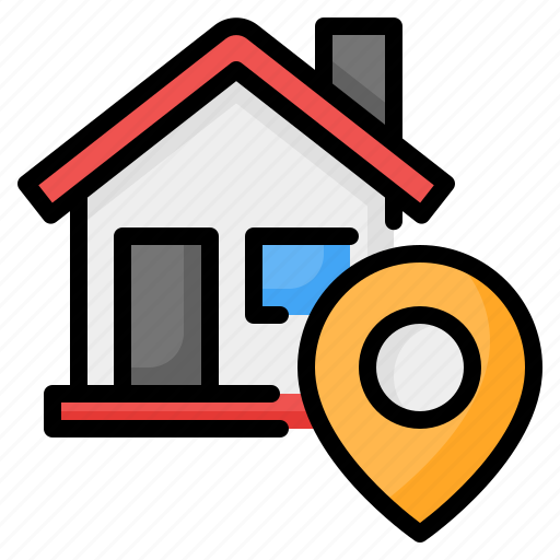 Location, pin, map, placeholder, address, house, home icon - Download on Iconfinder