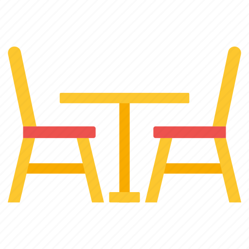 Patio, furniture, cafe table, chairs, restaurant table icon - Download on Iconfinder