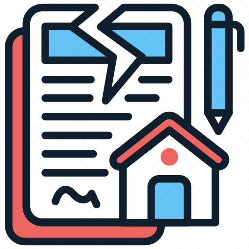 Termination, paper, house, contract, end, close icon - Download on Iconfinder