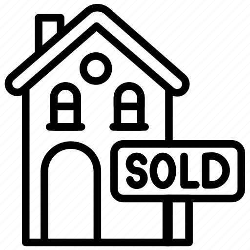 Sold, house, sale, property, office, building, out icon - Download on Iconfinder