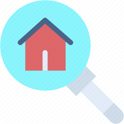 Search, property, loupe, real, estate, house, home icon - Download on Iconfinder