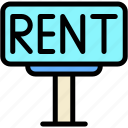 rent, for, real, estate, hanging, signals, signaling