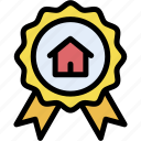 badge, real, estate, insignia, reward, emblem, house
