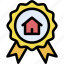 badge, real, estate, insignia, reward, emblem, house 